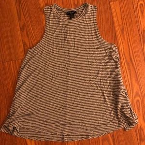 Gray and black striped mini dress